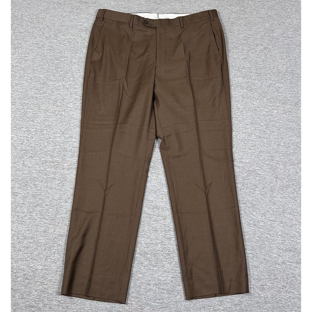 Santorelli Ing Loro Piana Pants Men 38x30 Brown Roma Super 110s Wool Dress Italy